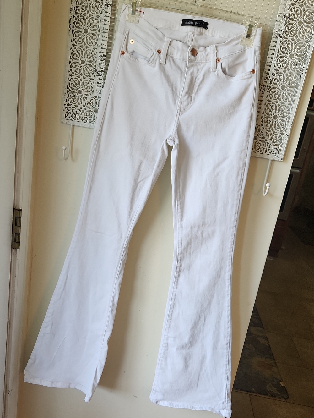White Flare Stretch Jeans 26x31